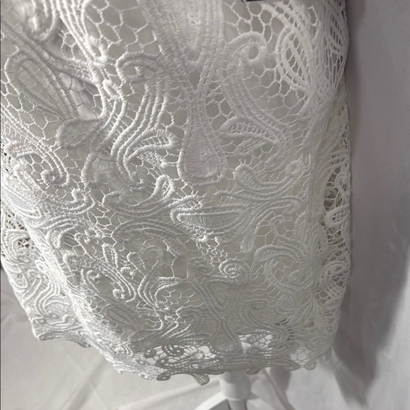 ULUS WHITE LACE HALTER SHEATH MIDI DRESS L NWT - Picture 7 of 12